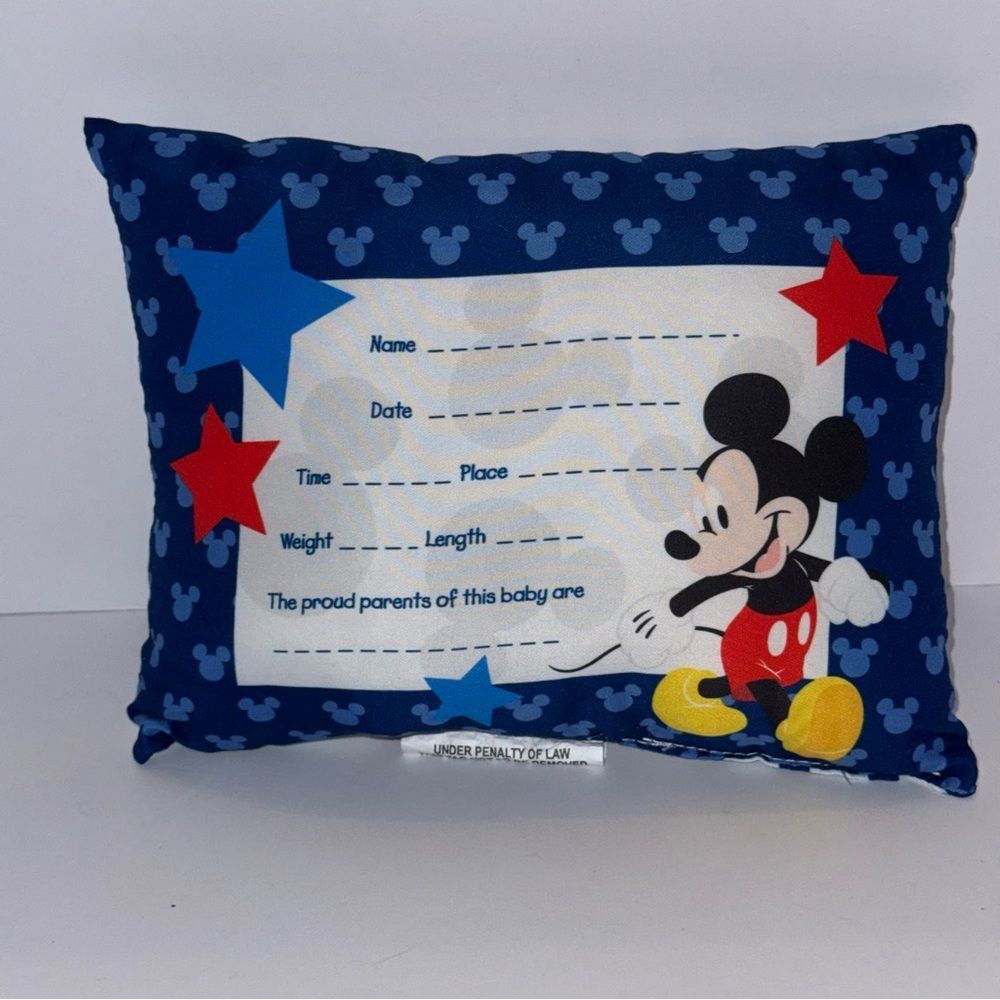 Disney Baby Mickey Mouse Star keepsake Pillow - Blue and Yellow